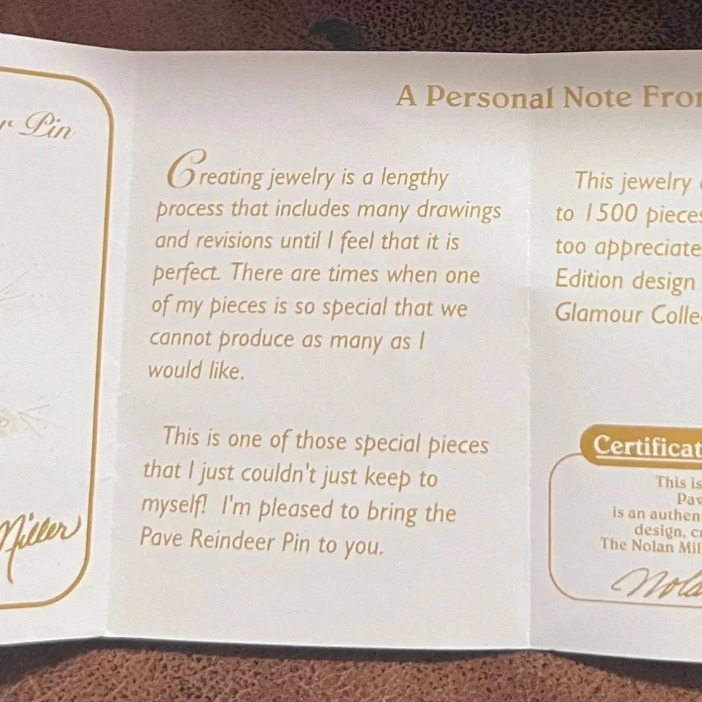 Nolan Miller Reindeer Brooch - Picture 6 of 6